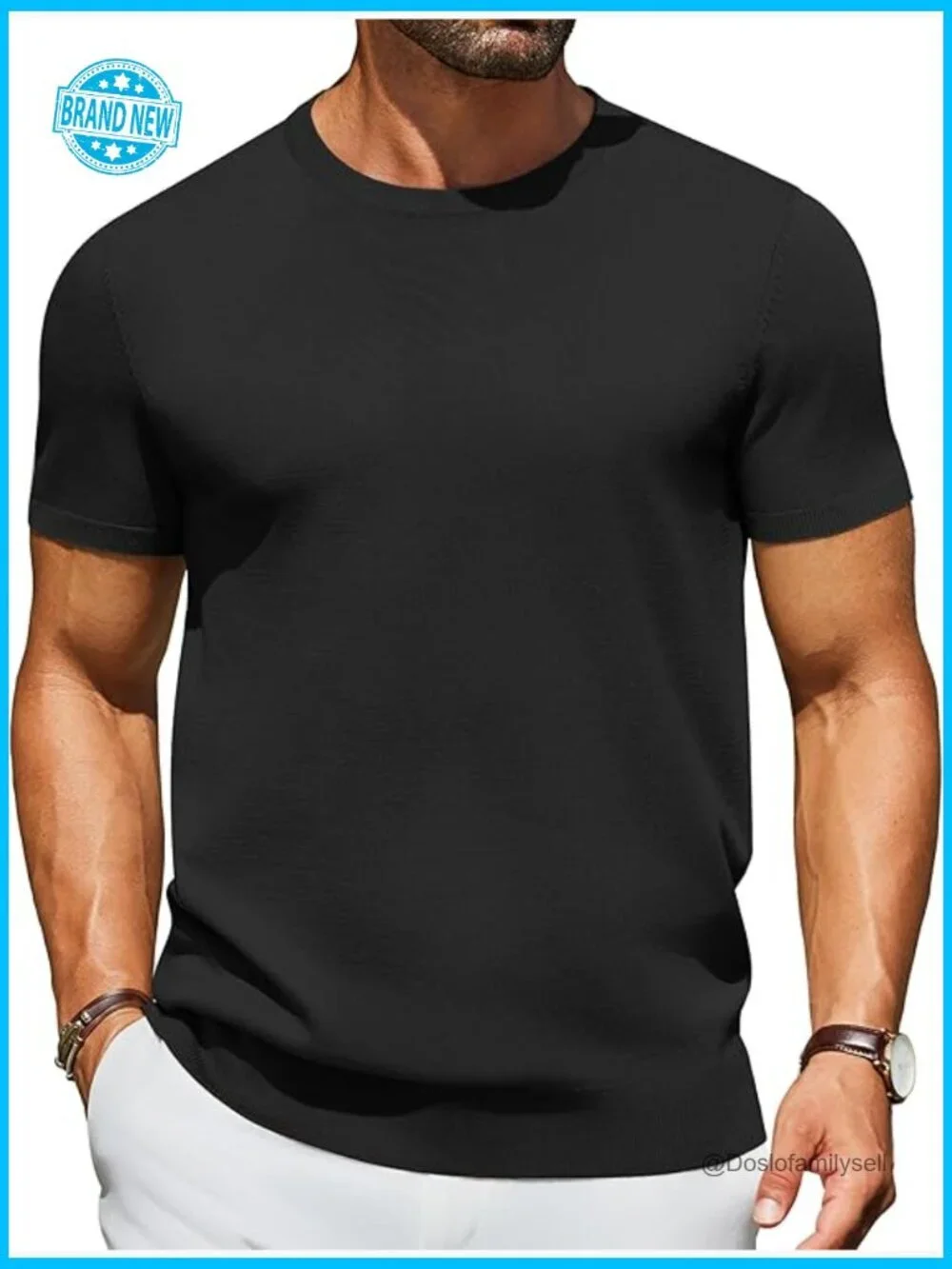 Classic Knit Crewneck Pullover Sweater Stretchy Breathable Casual Business Wear